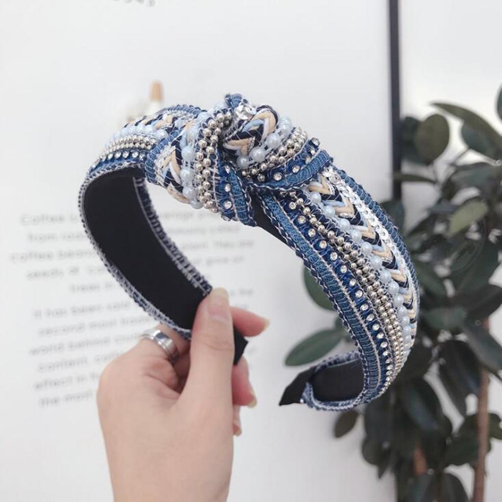 Новая Мода Богемия Повязка для Волос Женская Высококачественная Повязка на Голову Классическая Волна из Стразов Повязка для Волос Взрослые Аксессуары для Волос