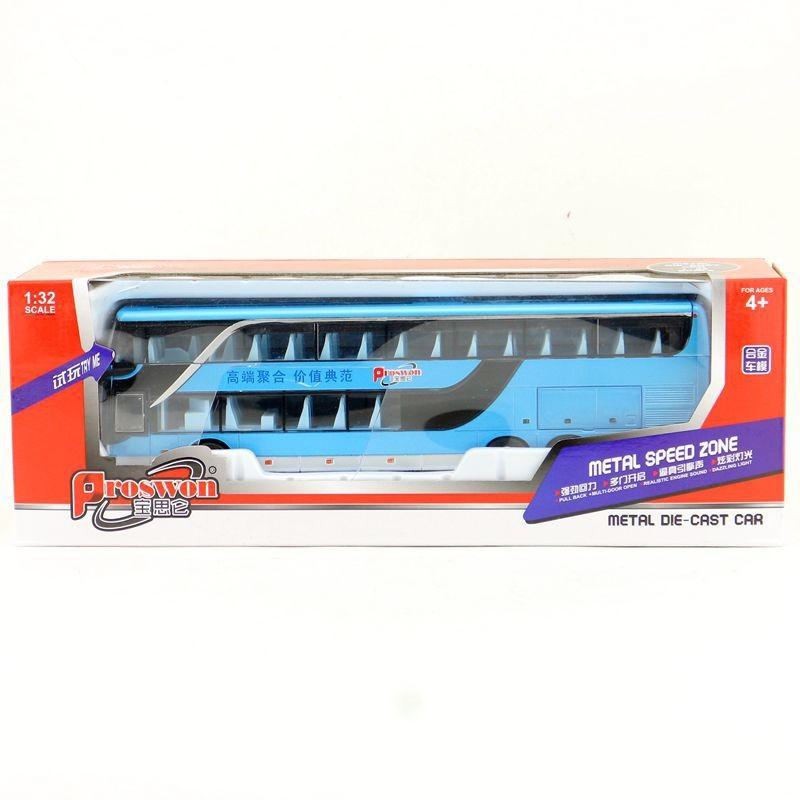 Bus Model Alloy Toy Vehicle With Light Sound For Kids Playroom