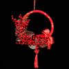 Chinese Door Wreath Red Pendant Hanging for Spring Festival Celebration Front Home Decoration