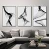 Black And White Fashion Canvas Painting Print Abstract Line Wall Decorative Nordic Picture for Living Room Home Decor Art Poster