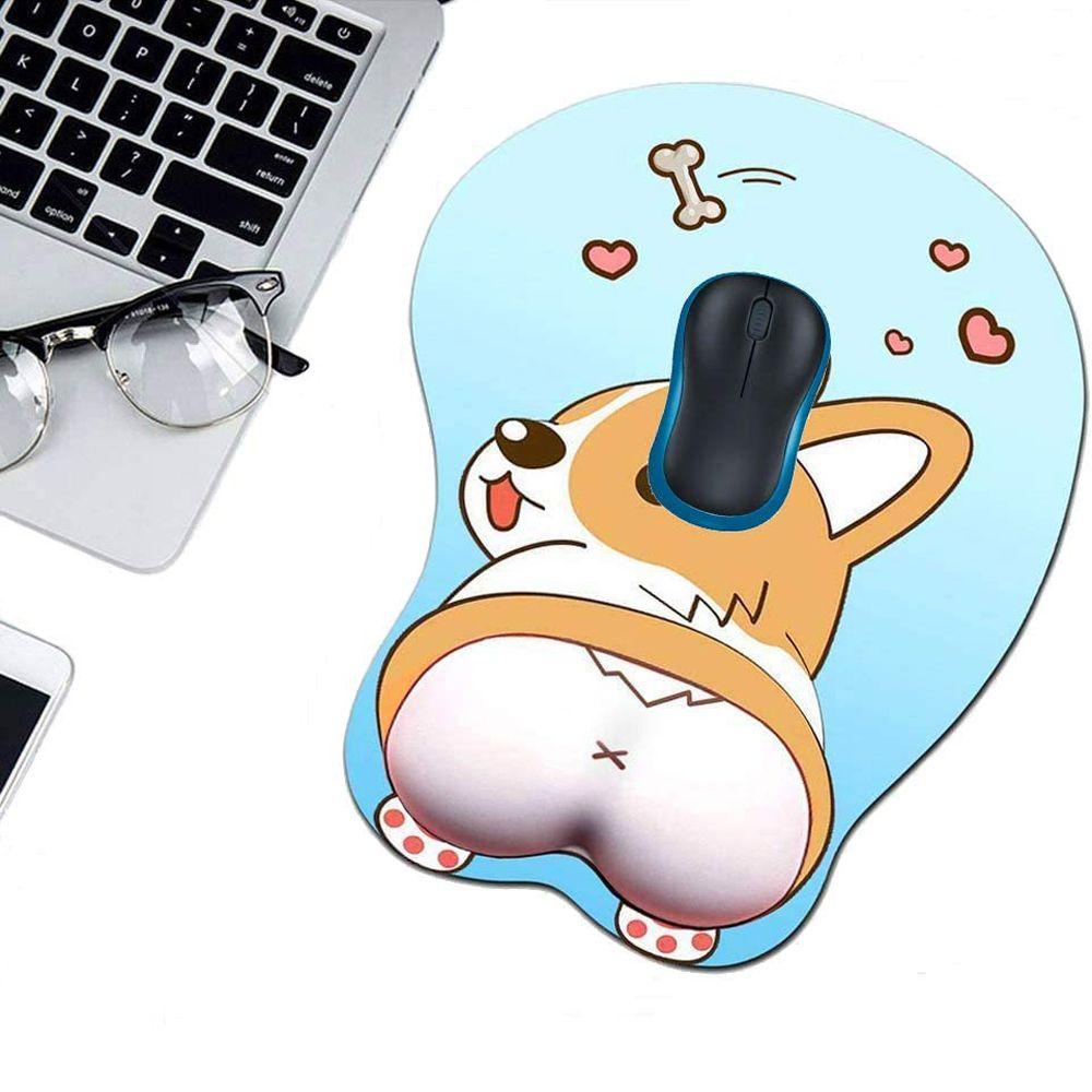 for PC Ergonomic 3D Gaming Dog Cute Mouse Mat Wrist Rest Corgi Mouse Pad Wrist Support