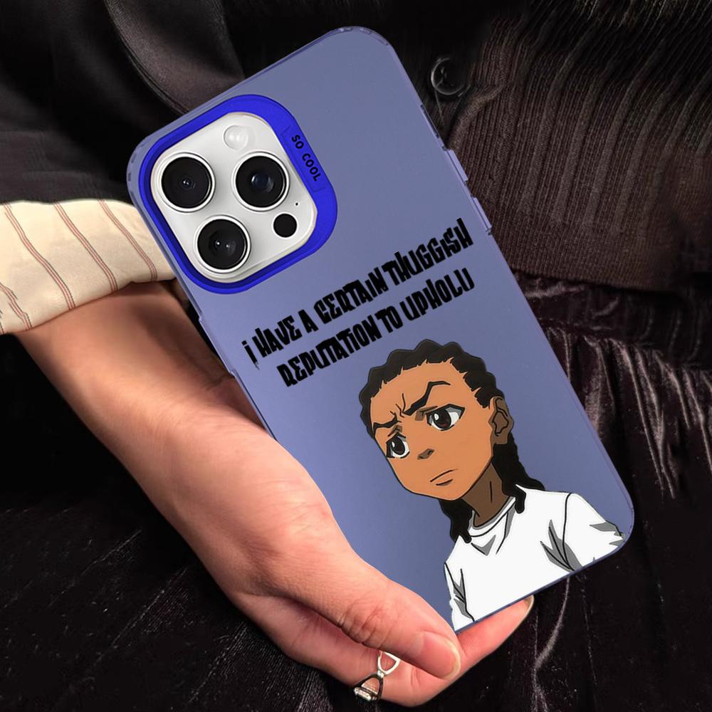 Huey Freeman Boondocks Phone Case For IPhone 16 15 14 13 12 11 Pro Max X XR XSMAX 8 7 Plus Matte Shockproof Back Cover