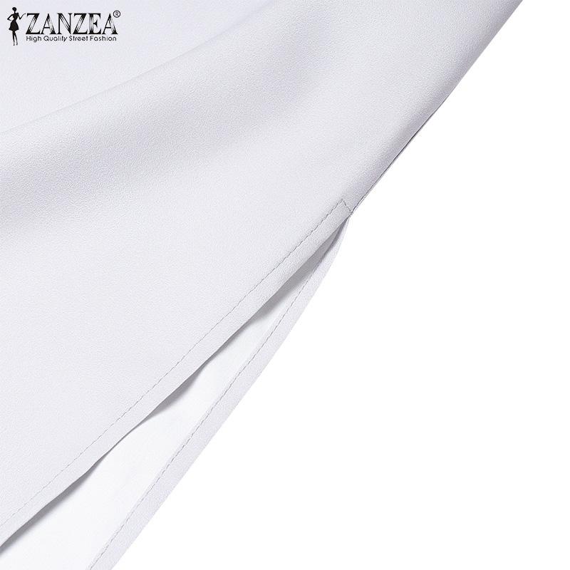 ZANZEA Женское повседневное платье с круглым вырезом и рукавом 3/4 с принтом