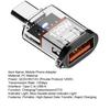 Адаптер Type-C Male to USB A Female 120 Вт USB 3.2 Gen2 адаптер Двусторонний 10 Гбит/с передача данных Прозрачный корпус адаптер