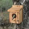 Bird Nest Box Waterproof Wooden Bird Nest Chickadee Nesting Box Bird House Outdoor Bluebird Box for Wrens Swallows Finches