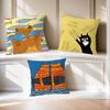 Cute Fish Cat Funny Abstract Art Meme Cushion Cover Soft Pillow Case for Sofa Living Room Home Office Decor Protective Covers