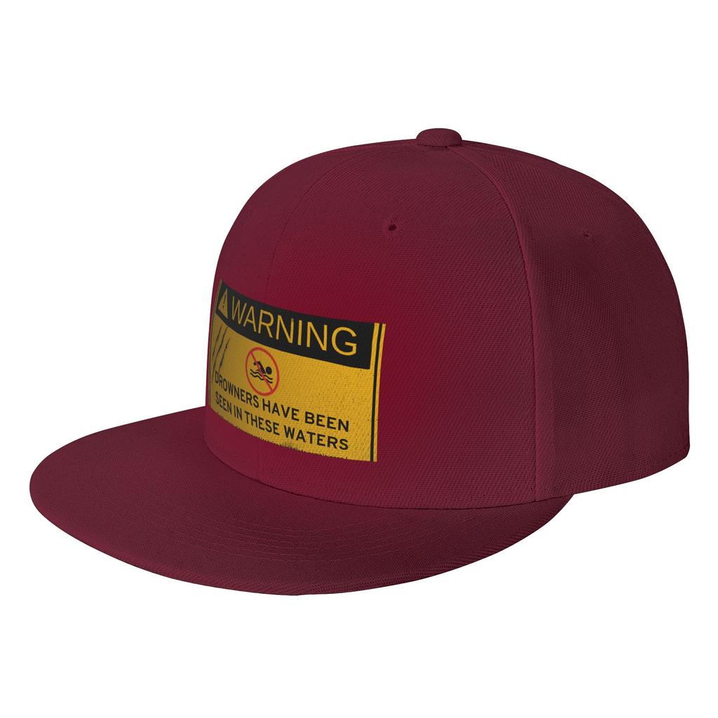 Fashion An Undead Glitch  Drowner Warning Sign Flat Brim Sun Hat  Japanese Minimalist Sports Visors