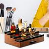 3 Tiers Wooden Perfume Display Stand with Storage Drawer Large Capacity Desktop Perfume Organizer Storage Box