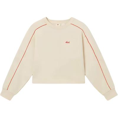 Levis SS25 Серия Ограниченного Выпуска к Новому Году Толстовка Женская с Вышитым Логотипом, Круглым Вырезом, Рубчиком и Длинным Рукавом 0035W-0000