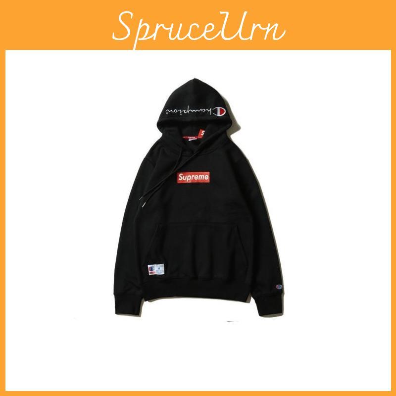 Новая Худи Supreme Classic Box Logo Свитшот Champion с вышивкой