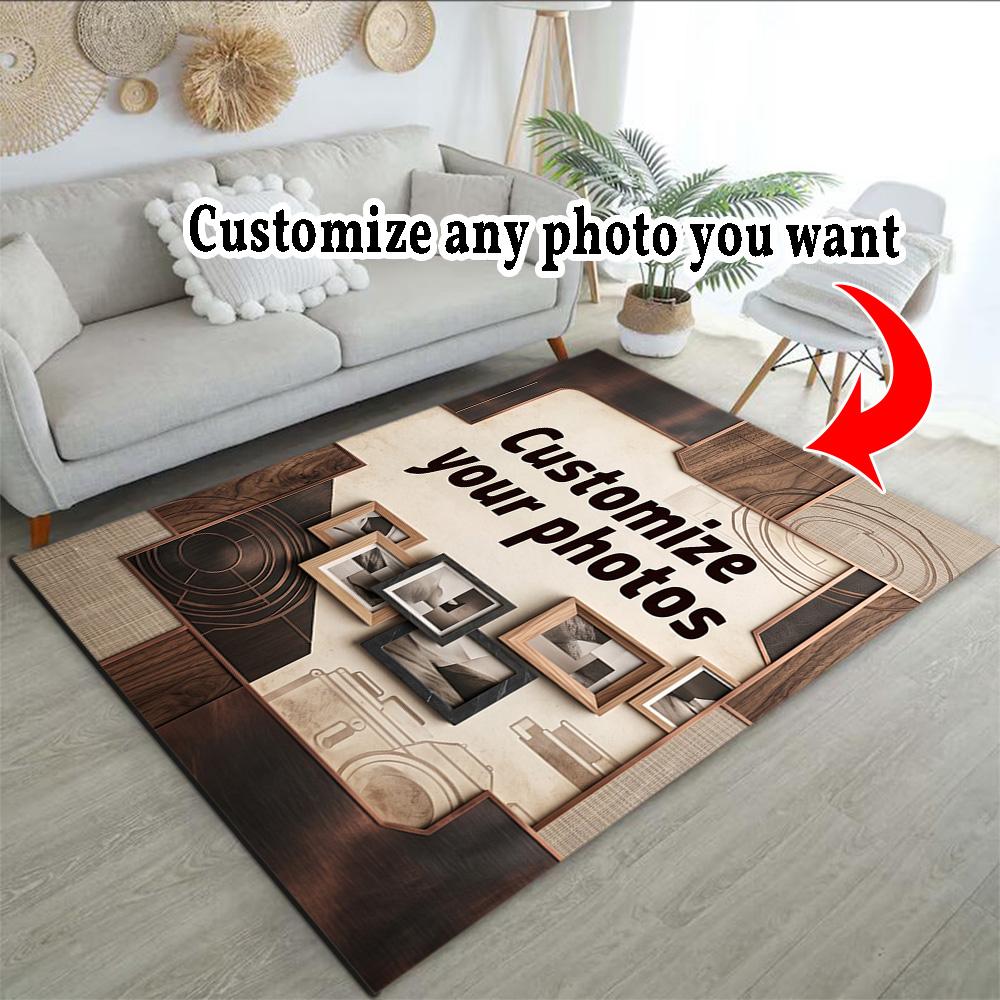 Customize Photo Personalized image Area Rug Design for Dining Room Foyer Playrooms Balcony Anti-slip Rug Anime Office Decor Perfect Gift for Women/Men