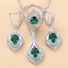 Gem Set Jewelry Pendant Earrings Necklace Ring Lady Set
