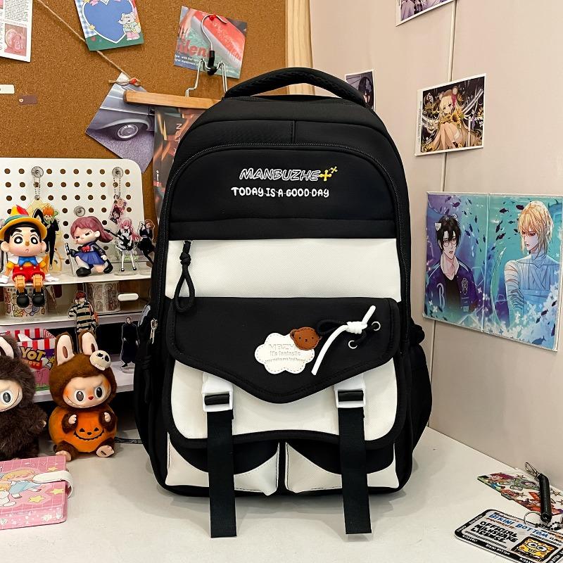 Новый высококачественный, свежий и милый рюкзак, контрастная строчка, большая вместимость, для учеников средней и старшей школы
