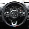 Чехол на руль автомобиля из кожи Наппа для Mazda 3 bk bl bj bn 323 Axela Atenza CX-3 CX-4 CX5 CX-7 CX-9 Автомобиля