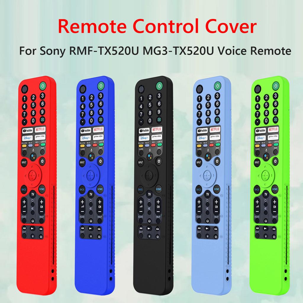 Silicone TV Remote Control Cover Shockproof Protective Cover Waterproof with Lanyard for Sony RMF-TX520U MG3-TX520U Voice Remote