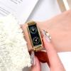 Creative Dual Movement Watch Women'S Retro Small Square Watch Women'S Dual Time Zone Niche High-End British And British Watch