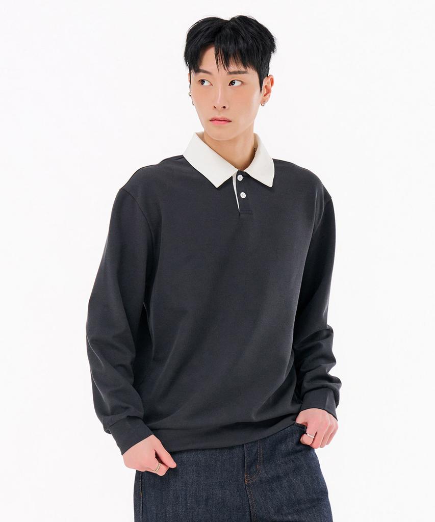 CHASECULT Men'S Collared Contrast Sweatshirt-Fark5116B0L