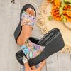 Fashion Shoes Female 2025 Open Toe Plus Size Women's Wedges Slippers Casual Slippers Women Print Super High Outdoor Platform Sandals