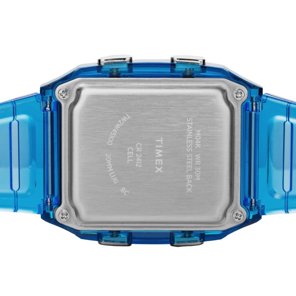 Часы Timex QLCA Прозрачный синий циферблат из смолы и акрила, кварцевые, филиппинский бренд часов TW2W45100 унисекс, прозрачные [TIMEX]