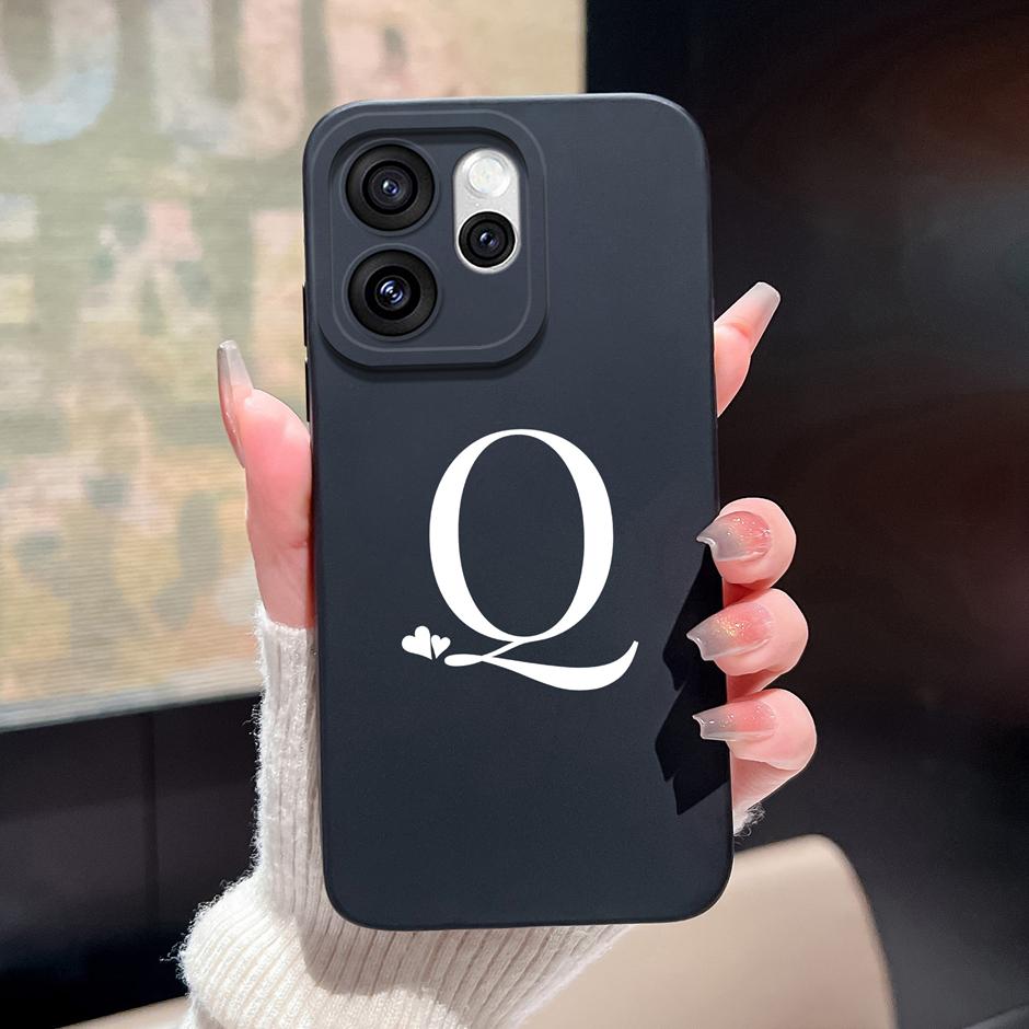 Для Oppo Reno15 F Pro Чехол Простота Сердце 26 Букв Ударопрочный Мягкий Жидкий Силикон Чехол Для OppoReno15 15Pro Reno15F Fundas