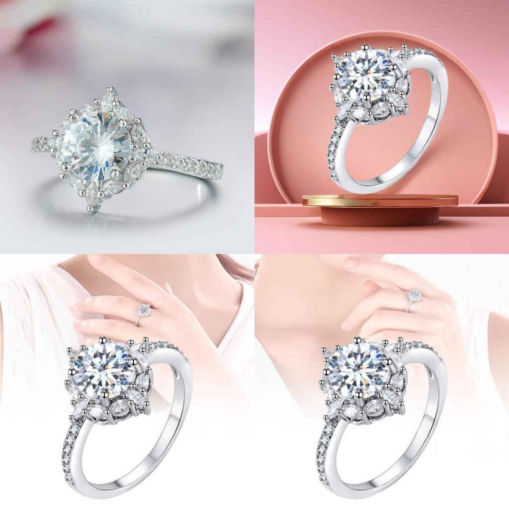 Роскошное кольцо из латуни и белой стали, потрясающее украшение в европейском стиле