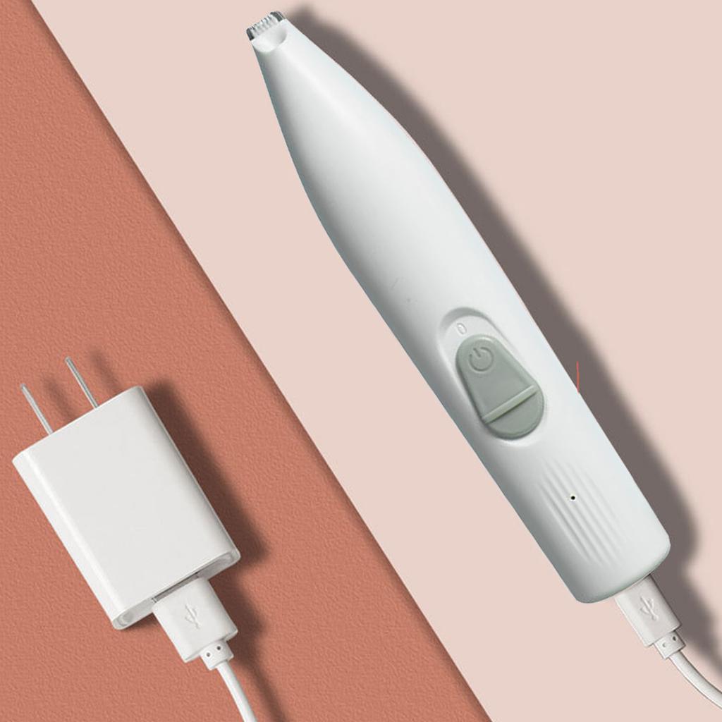 Pet Paw Hair Trimmer Rechargeable Low Noise Electric Dog Cat Hair Clipper with LED Light for Face