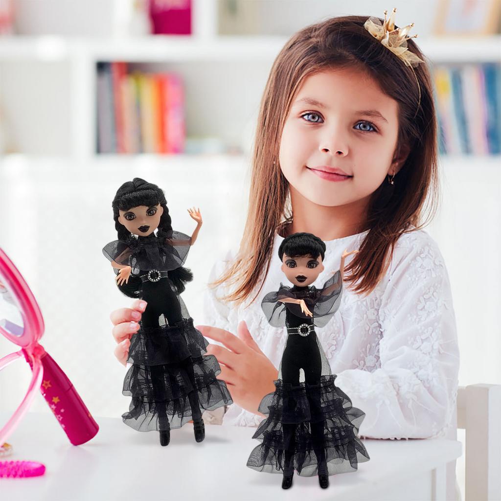 11.5 Inch Doll With Gift Box Black Dress Heels And Hair Perfect Toy Gift For Girls And Fans