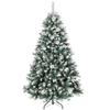 Artificial Christmas Tree 180 cm Artificial Fir Tree with Snow, 1000 Tips 34 Pine Cones Wide Base
