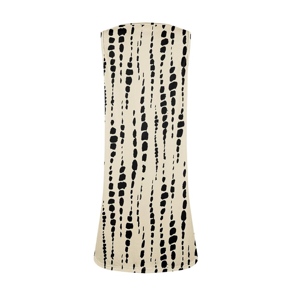 Летние платья для женщин Пляжные бохо без рукавов с принтом Футболки-майки Сарафаны