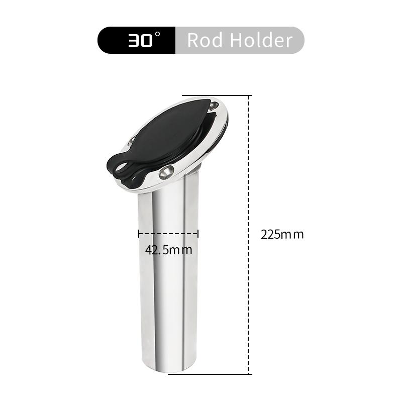 Marine Stainless Steel Boat Fishing Rod Holder Oval with PVC cover Heavy Duty Flush Mount Rod Holder 15/30/90 Degree