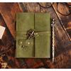The Vintage Journal Premium Leather Diary With Metal Key Closure And 100% Recycled Handmade Paper (Green)