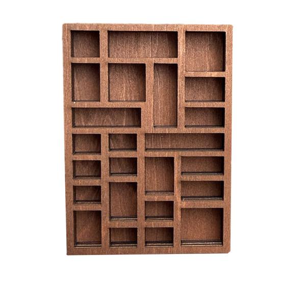 Miniature Trinket Shelf Wooden Crystal Display Shelf Miniature Collectibles Organizer Printers Tray for Gems Stones Shells