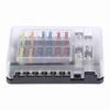 Fuse Box Holder 12 Way Blade W LED Light Waterproof Block Universal for Automotive Marine Yacht