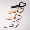 Glossy Mirror Polished Stainless Steel Engraved Heart Keychain with Long Square Tag