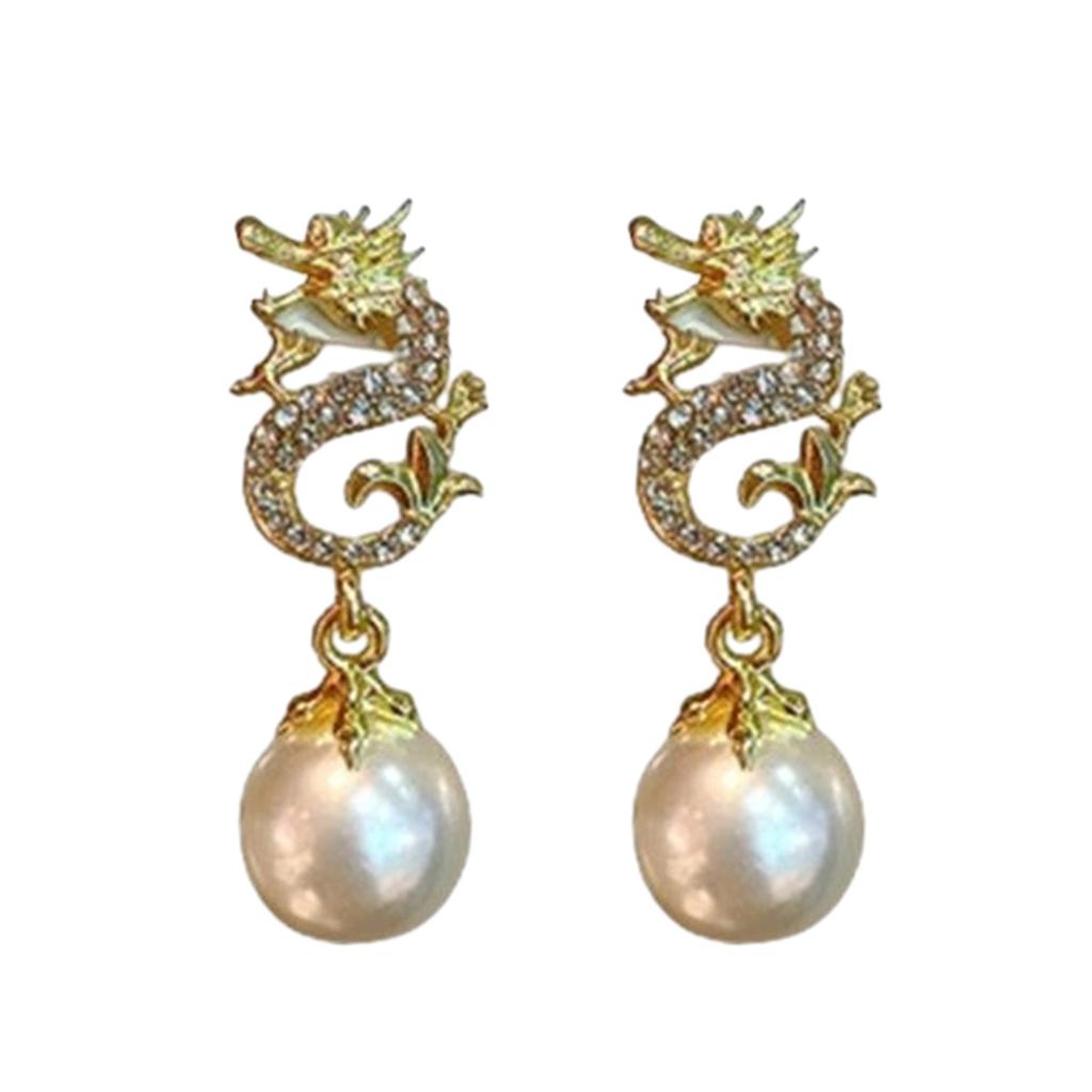 Уникальные серьги-аксессуары из сплава в год Дракона, изысканные серьги в форме дракона, аксессуар для повседневной носки, вечеринок, встреч