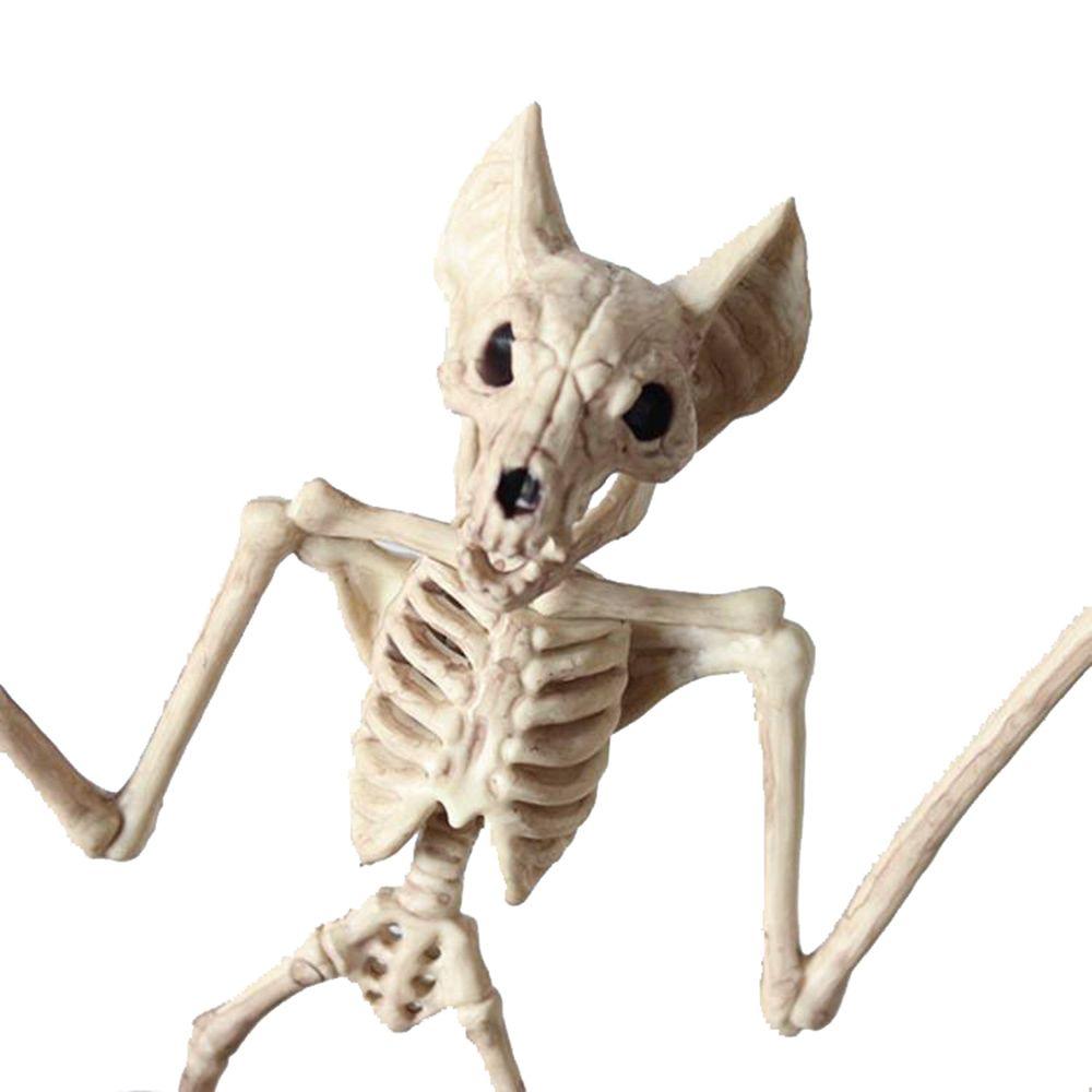 Party Home Halloween Decoration Bat Artificial skull Trick Props Plastic  Bones Animal Skeleton