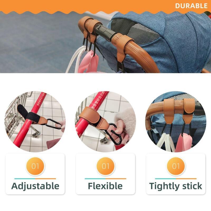 FONKEN Детская сумка из искусственной кожи, крючок для коляски, вращающийся на 360 градусов, вращающийся органайзер для тележки, крючок для коляски, аксессуары для колясок