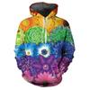 Colorful Flower Pattern Hoodie For Men Plant 3D Printed Long Sleeves Autumn Street Casual Sweatshirt Tops Women Hooded Pullover
