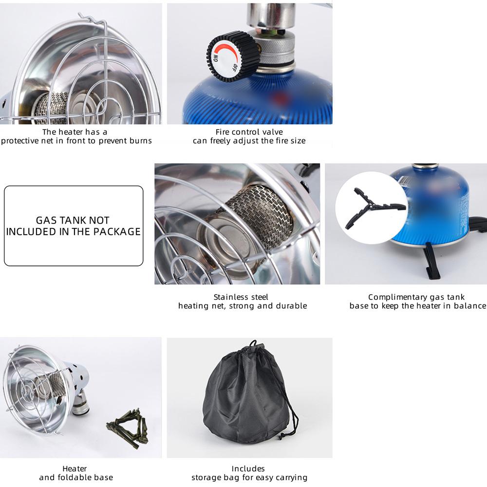 Мини-газовый обогреватель для кемпинга, быстрый нагрев, портативный обогреватель для палатки с сумкой для хранения