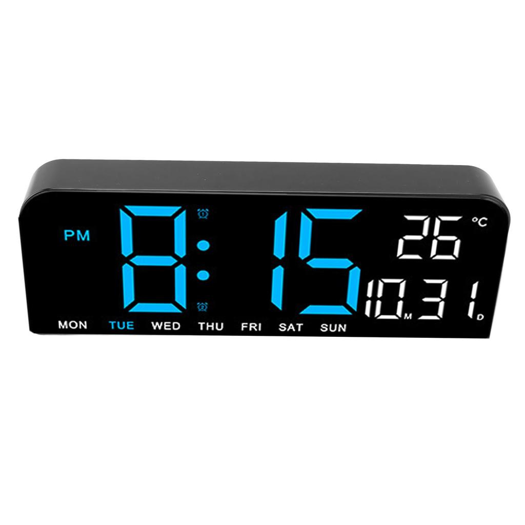 Digital Alarm Clock Large LED Display Desk Wall Clock with Temperature Date Week Display Adjustable