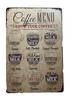 Retro Tin Coffee Coffee Drinks American Vintage Wall 20cm X 30cm Sign, Menu, Shop, Menu, Style, Garage, Yard, Style, Decor, (Coffee Menu)