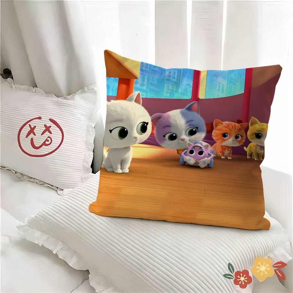 pc Cute Cartoon SSuperKitties Pillow Case Fashion Square Pillowcase Bedroom Sofa Room Ins Decoration Leisure
