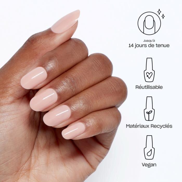 Faux ongles - OPI - Bubble Bath - Réutilisables - Effet gel - Rose