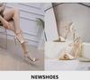 2022 Women's Candy Color Pointed Toe High Heel Sandals with Metal Chain In Large Sizes