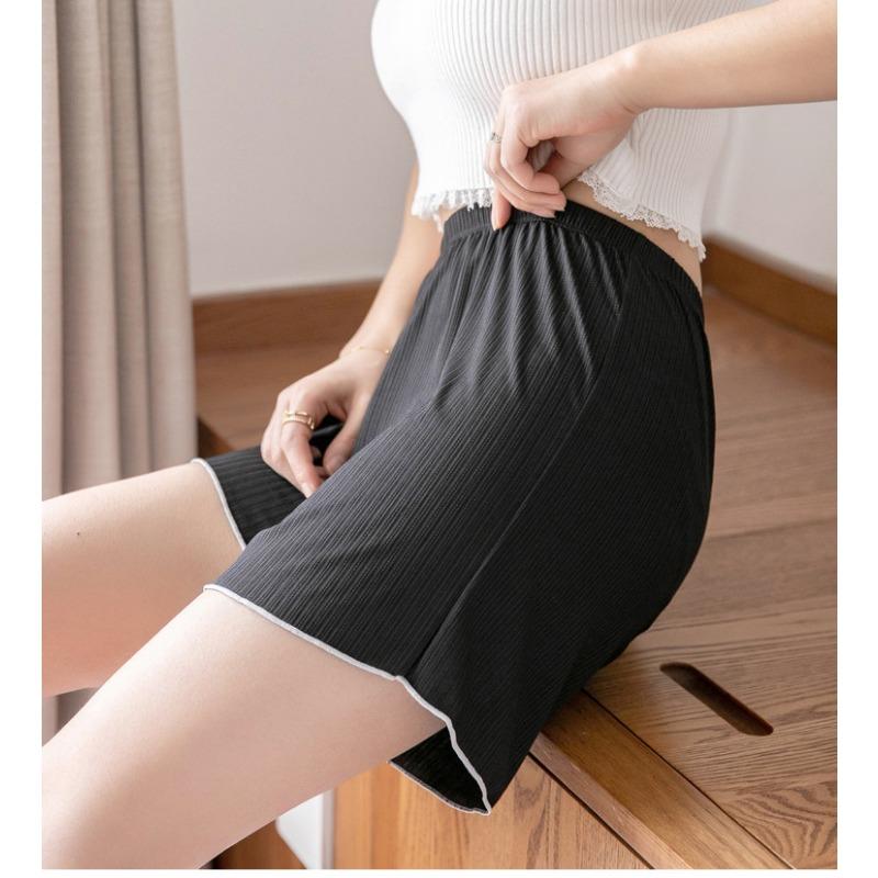 Loose Ice Silk Safety Pants Women's Large Size Anti-leakage Can Wear Thin Leggings Lace High Waist
