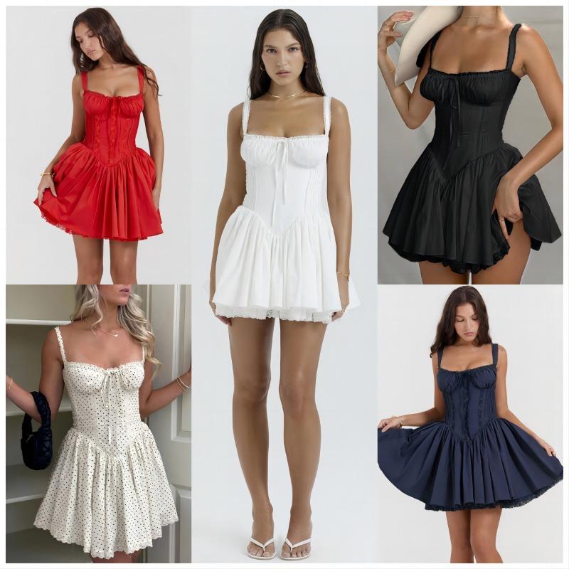 Модное элегантное кружевное платье с подтяжками, женское платье с открытой спиной для выпускного вечера, короткое женское плиссированное повседневное платье А-силуэта, женская одежда