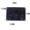 6 In 1 Aluminum Panel 12V Power Socket Power Outlet 4.2A Dual USB Charger LED Voltmeter Toggle Switch for Marine RV