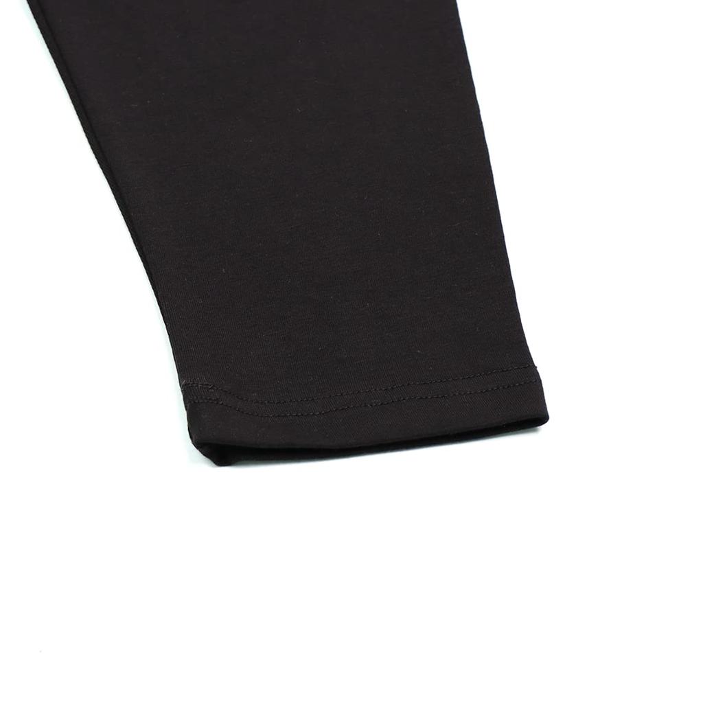 Cropped Length Stretch Leggings [Mon Ange] Kids' Girls' Boys' Leggings, Pants, Bottoms, Summer, Thin, Cotton, (Black, 150)