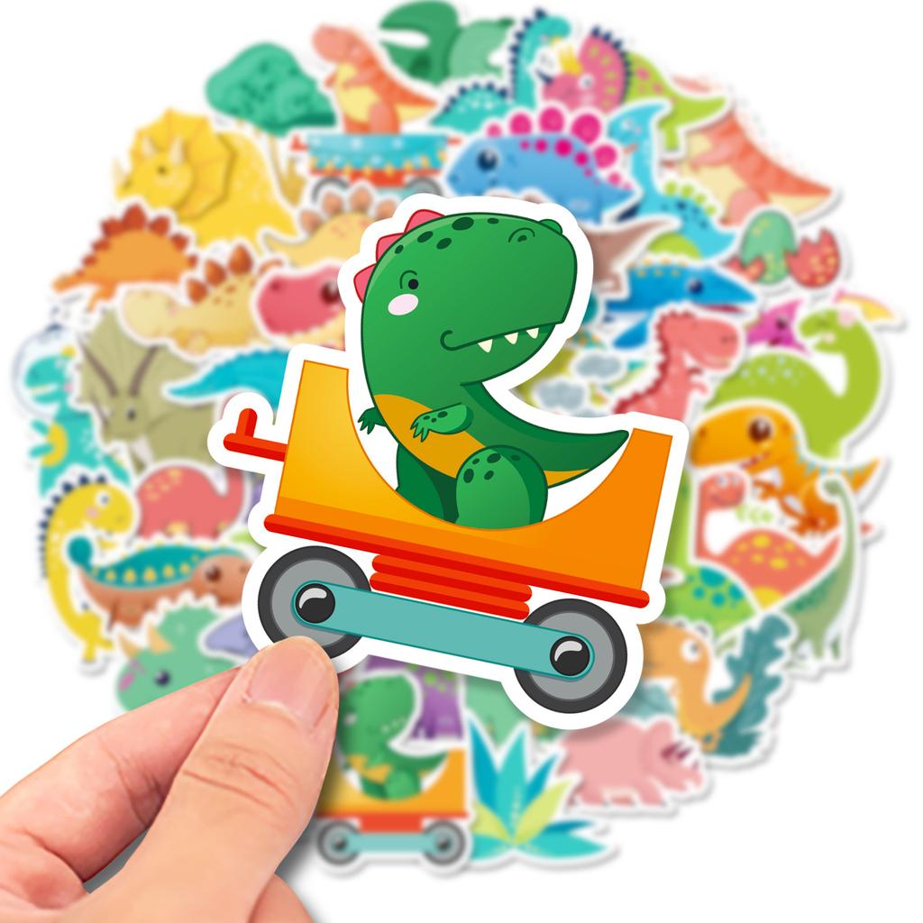 50pcs Cartoon Dinosaur Sticker for Children Water Bottle Skateboard Waterproof Graffiti Stickers