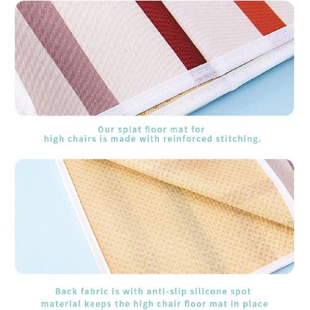 Baby Splat Mat for Under High Chair - WWaterproof and Washable Eating Mat for Toddlers&Kids, Portable Play Mat and Table Cloth 43 Inch (Rainbow